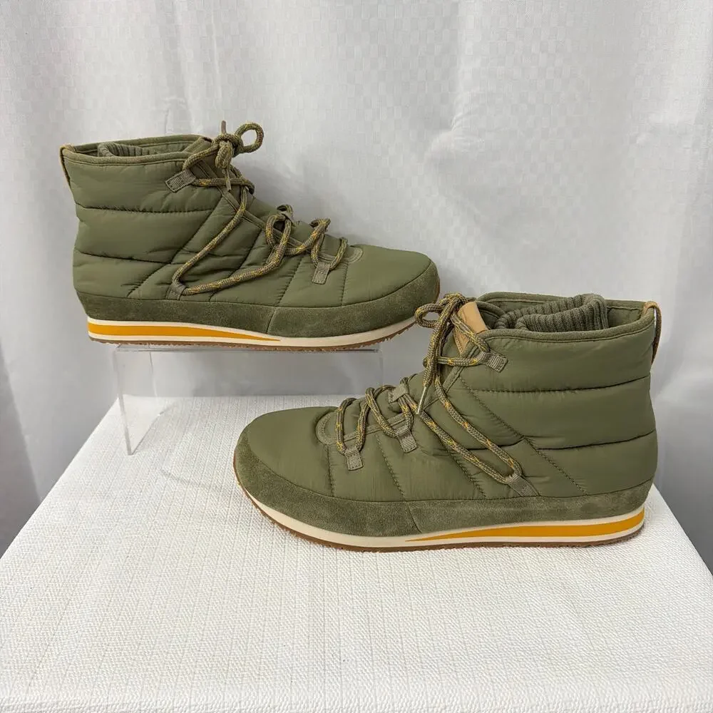 Teva Ember Boots Mens Size 12 Lace Up Winter Quilted Olive Green